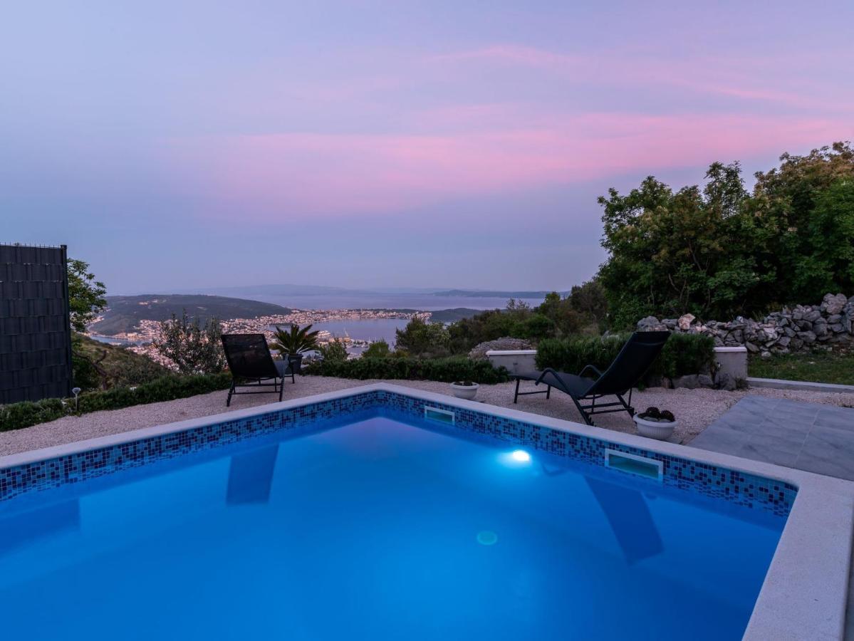 Scenic Sea View,Three Bedroom Villa With Pool Trogir Exterior foto